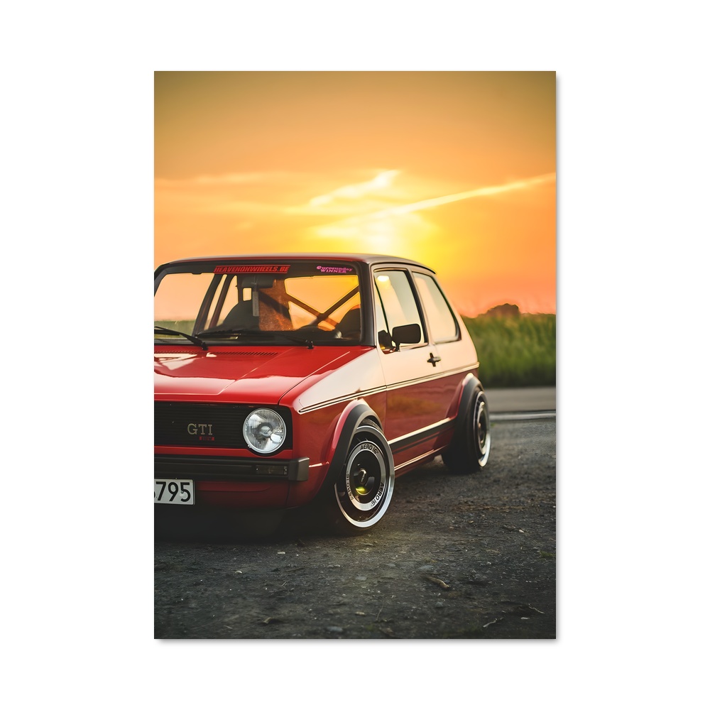 Poster Golf GTI Rouge – affiche Volkswagen